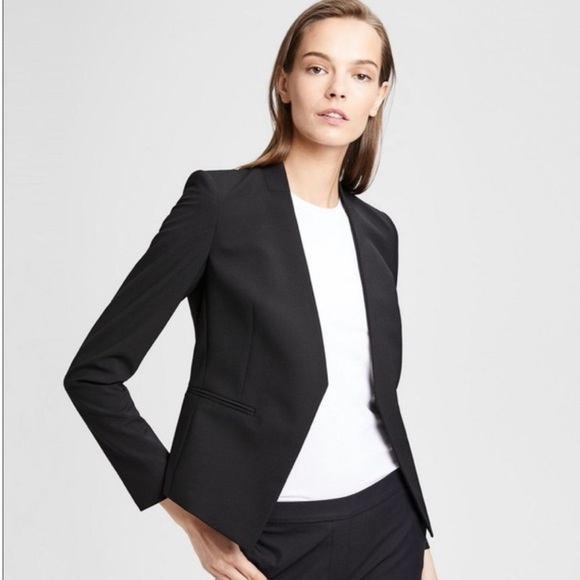 Theory Jackets & Blazers - Theory Lanai Urban Wool Blend Blazer Jacket Black Business Casual Women’s 6